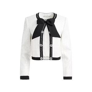 NWT ALICE + OLIVIA GWYNETH EMBELLISHED CROPPED BOW JACKET
